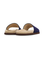 Brunello Cucinelli "Blue Suede Slide Sandals"