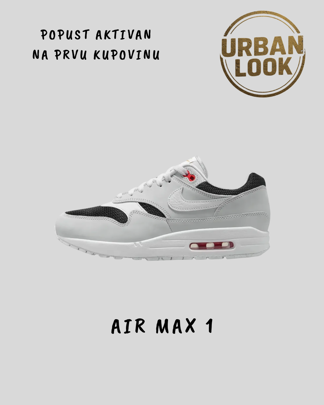 Nike Air Max 1 "Grey Fog & Core Black"
