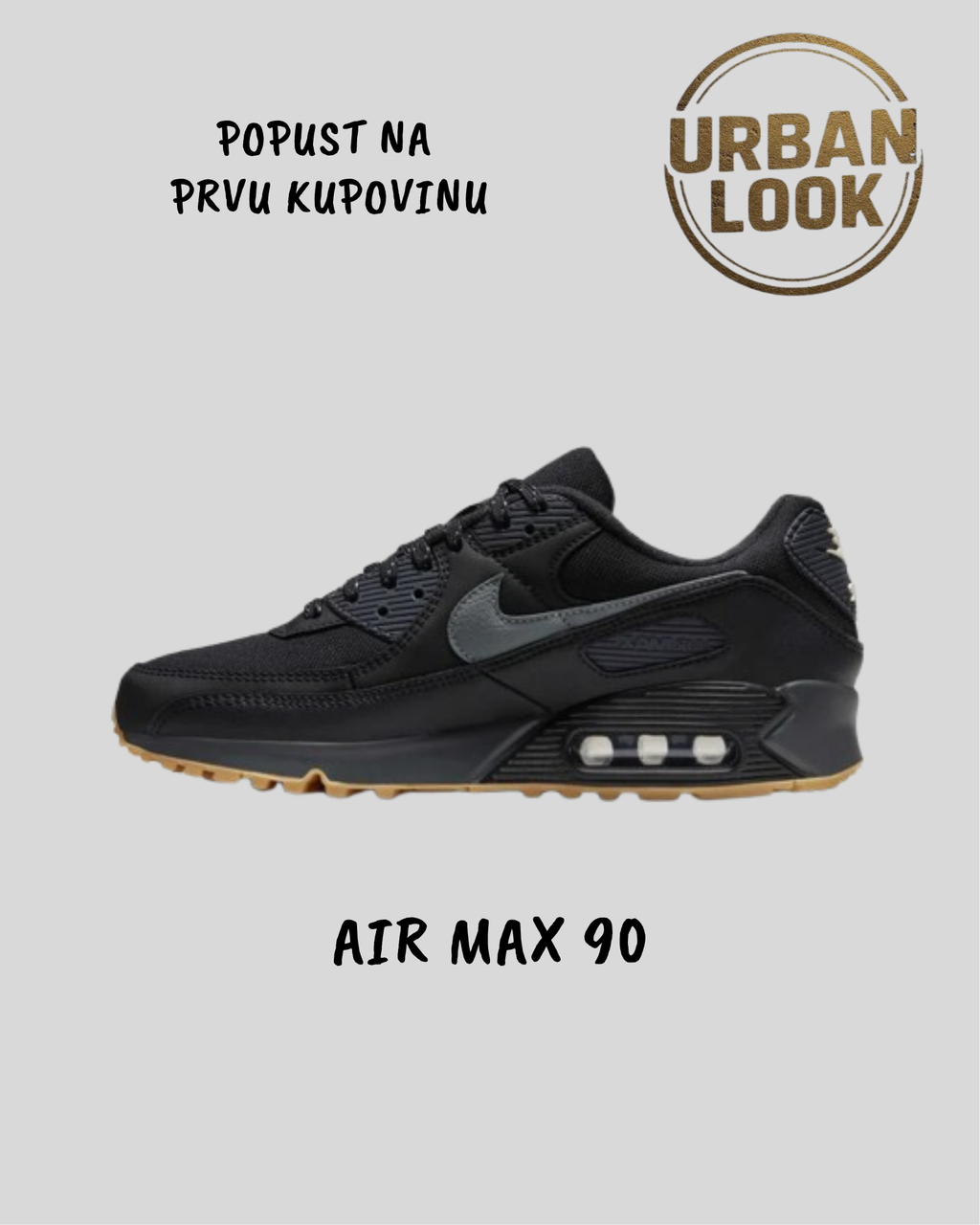 Nike Air Max 90 "Black Smoke Grey Gum"