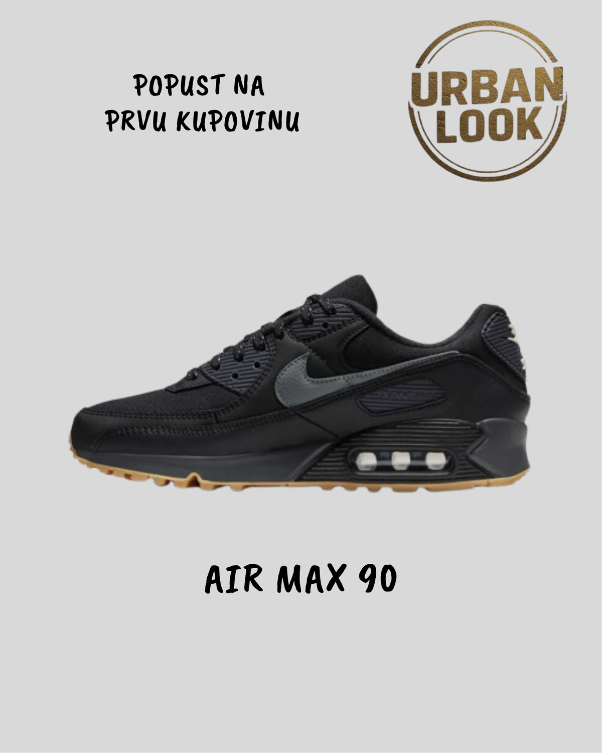 Nike Air Max 90 "Black Smoke Grey Gum"