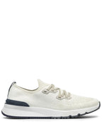 Brunello Cucinelli Leather Sneakers "White / Navy"