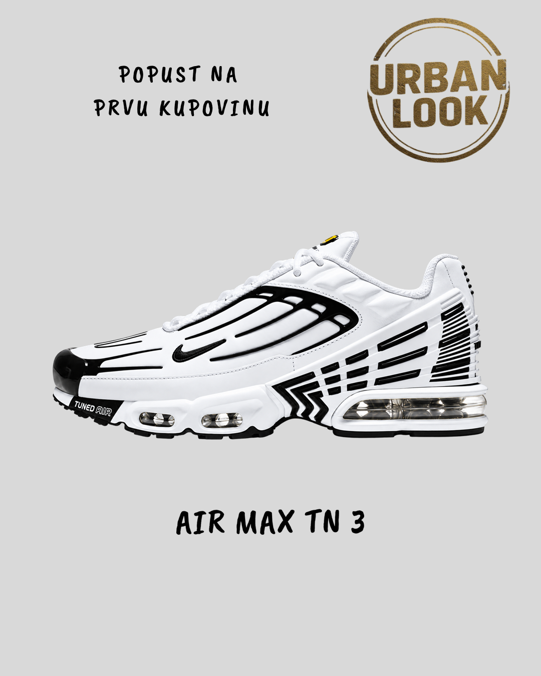 Nike Air Max Plus 3 (White Black Outline)