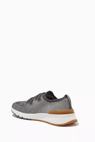 Brunello Cucinelli Knit Sneakers "Grey / Black / White"
