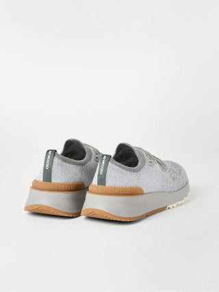 Brunello Cucinelli Knit Sneakers "Silver Grey / White"