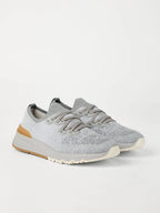 Brunello Cucinelli Knit Sneakers "Silver Grey / White"