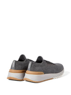Brunello Cucinelli Knit Sneakers "Charcoal / White / Tan"