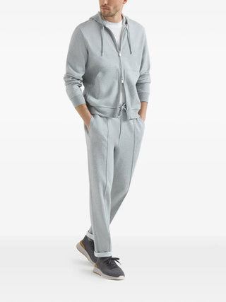 Brunello Cucinelli Knit Sneakers "Charcoal / White / Tan"