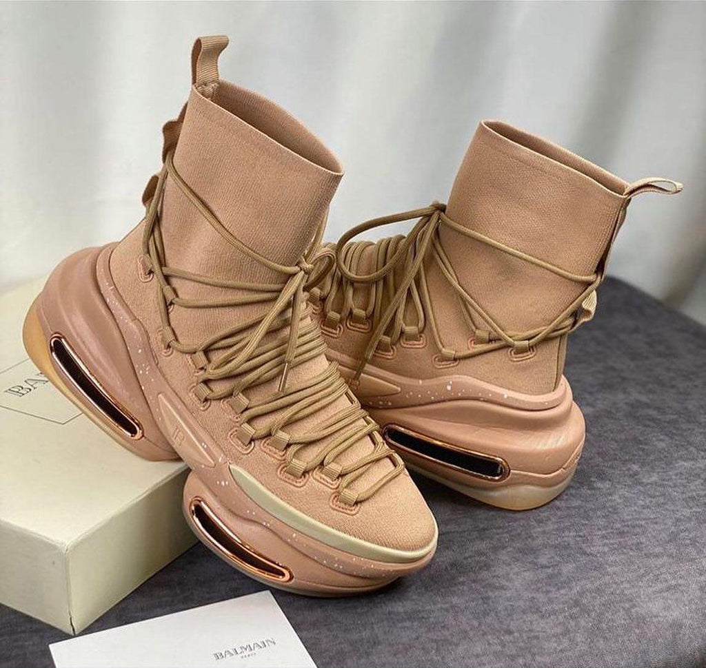 Balmain B-Bold High-Top “Beige"