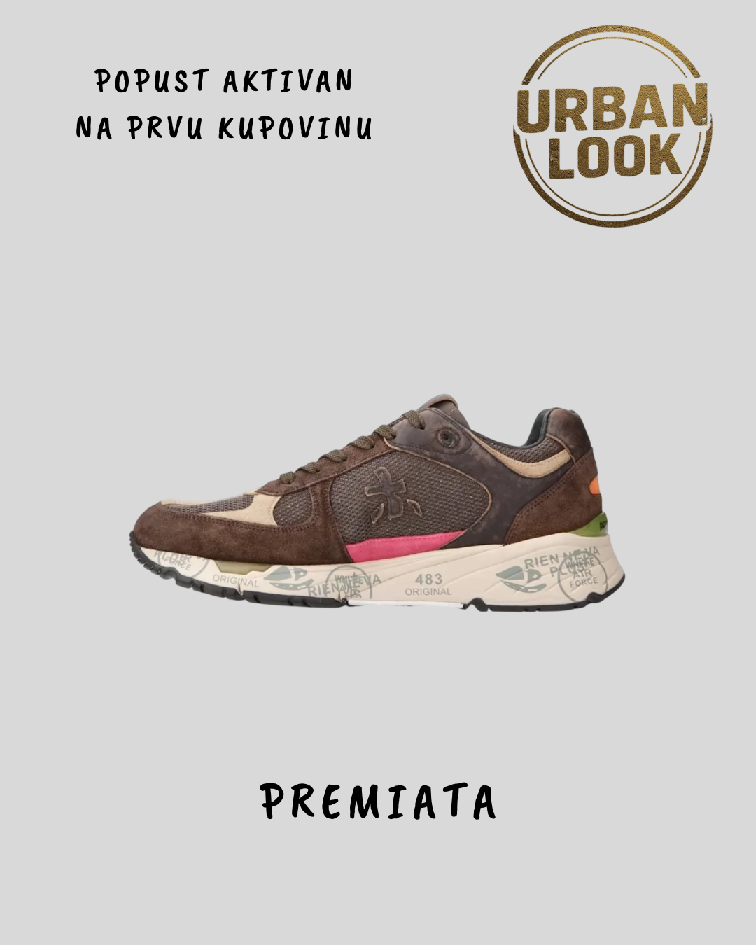 Premiata Mick "Earth Brown & Pink"