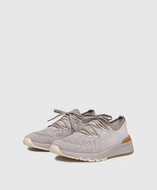 Brunello Cucinelli Knit Sneakers "Light Grey / White / Tan"