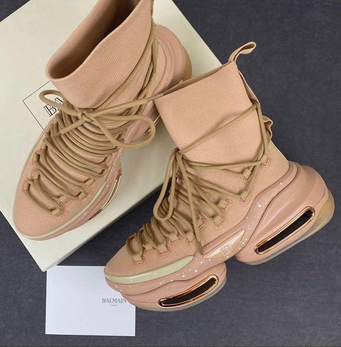 Balmain B-Bold High-Top “Beige"