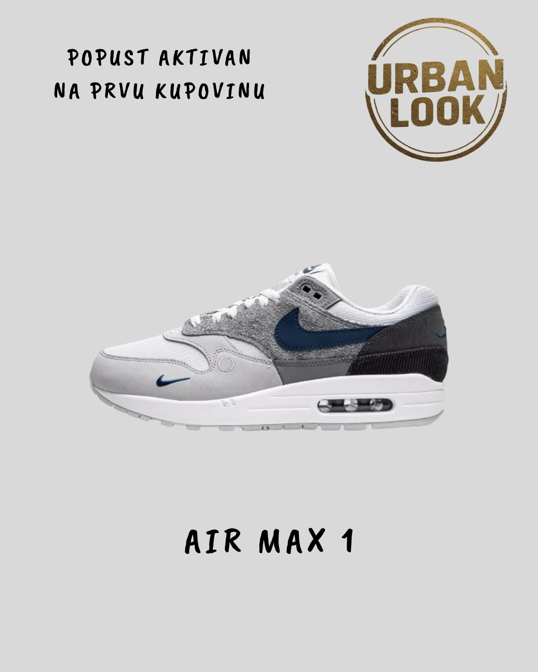 Nike Air Max 1 "Wolf Grey & Navy"