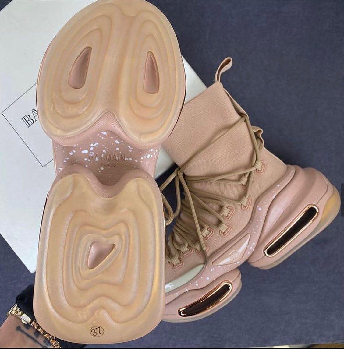 Balmain B-Bold High-Top “Beige"
