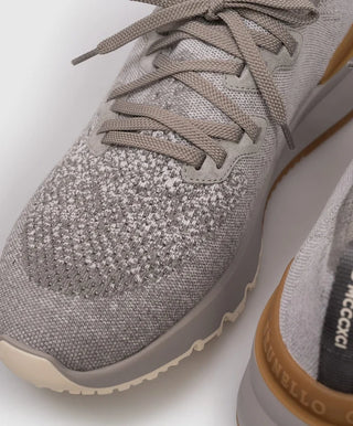 Brunello Cucinelli Knit Sneakers "Light Grey / White / Tan"