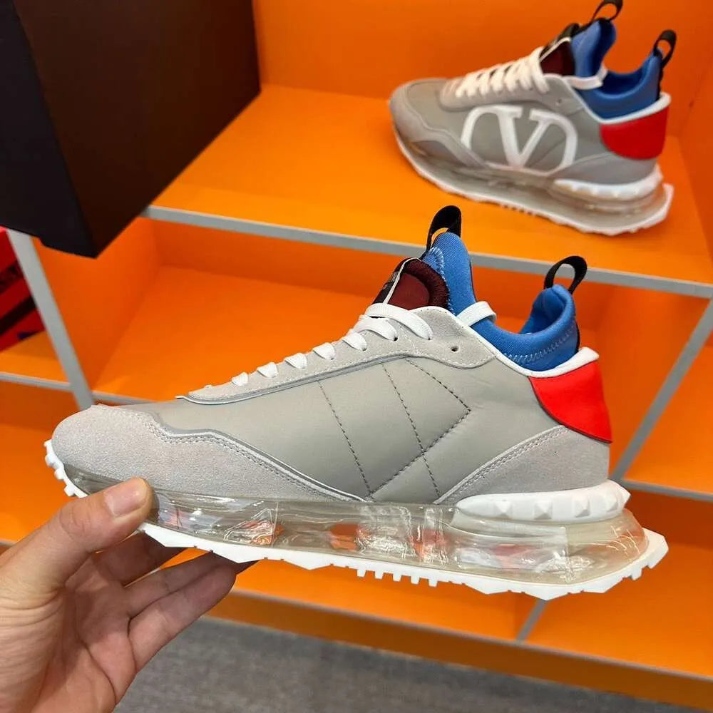 Valentino Garavani Bounce Sneaker – Grey / Blue / Red