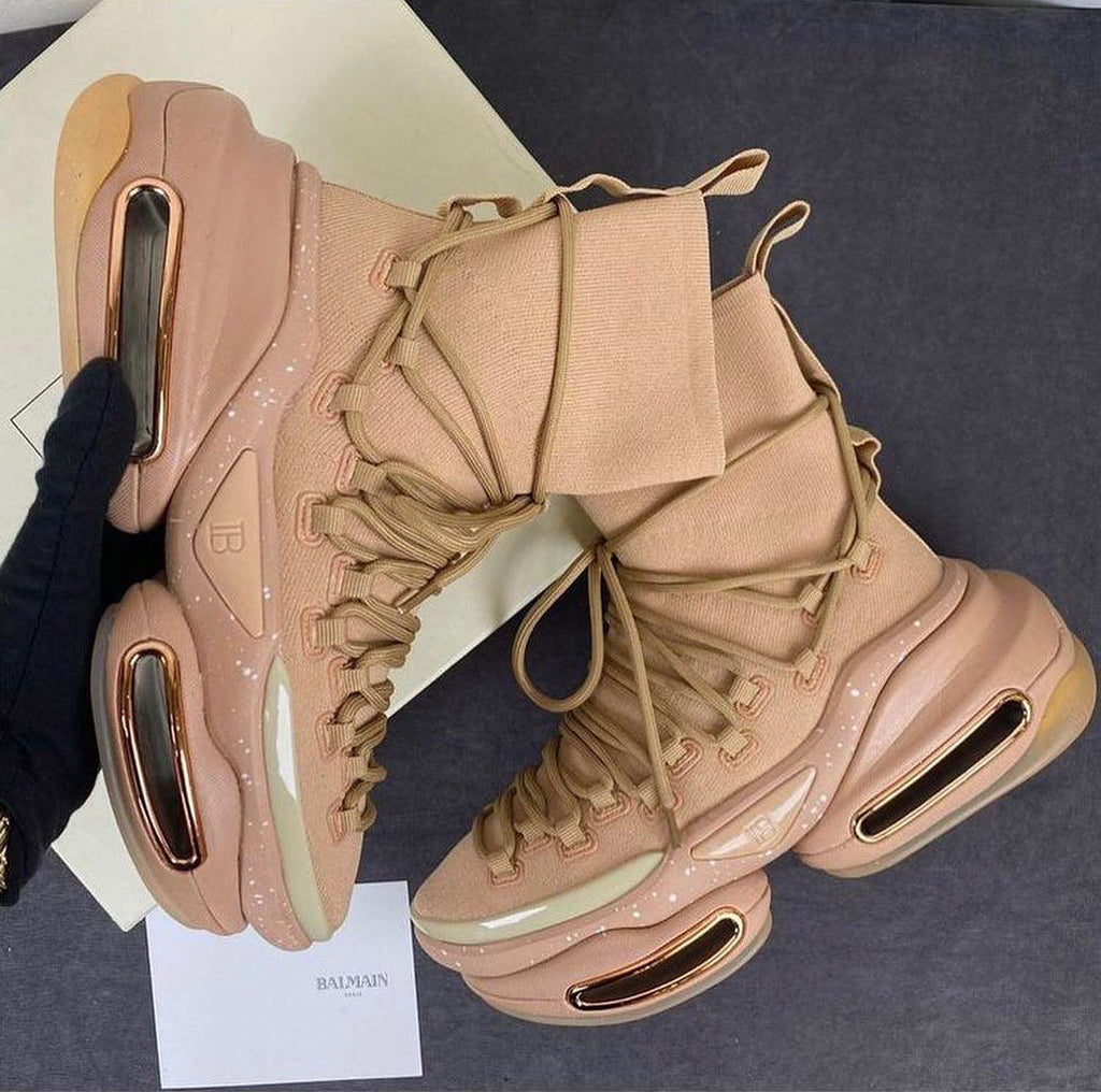 Balmain B-Bold High-Top “Beige"