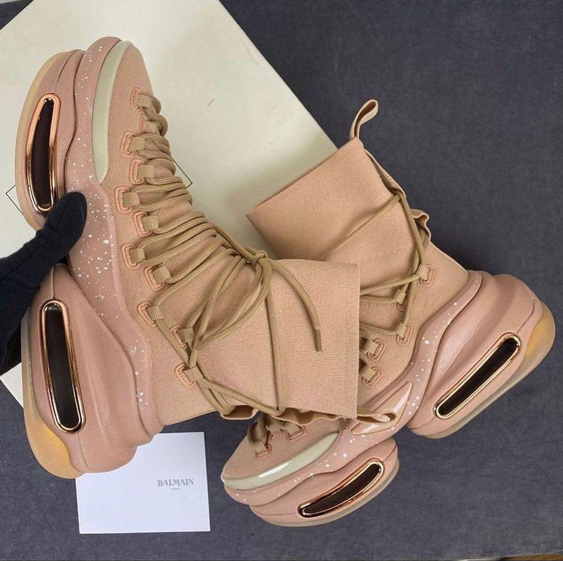 Balmain B-Bold High-Top “Beige"