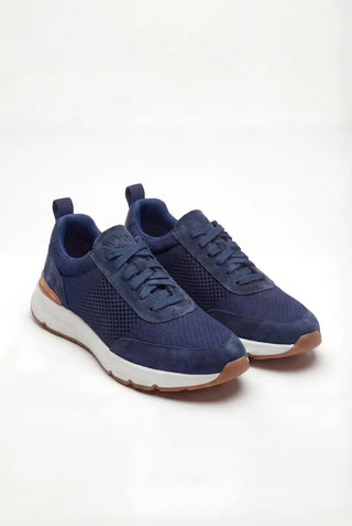 Brunello Cucinelli Knit Sneakers "Navy / White / Tan"