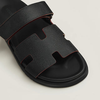 Hermes "Black Leather Chypre Sandals"