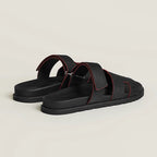 Hermes "Black Leather Chypre Sandals"