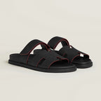 Hermes "Black Leather Chypre Sandals"