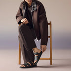 Hermes "Black Leather Chypre Sandals"