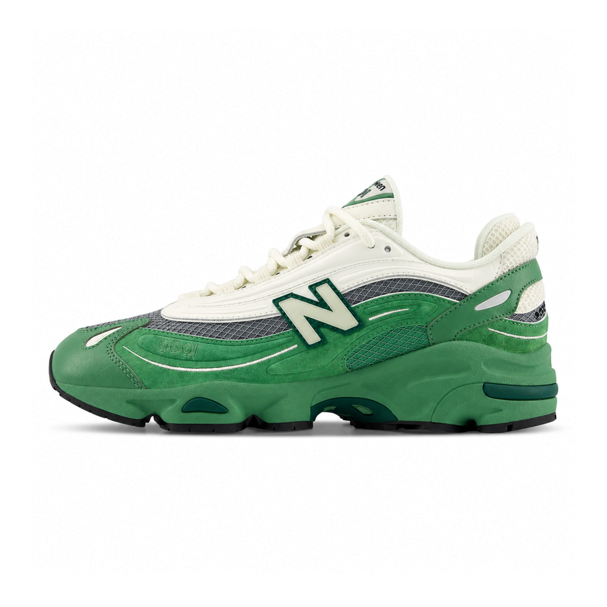 New Balance 1000 Mallard Green Sea Salt, tamnozelena i krem patika, bočni profil