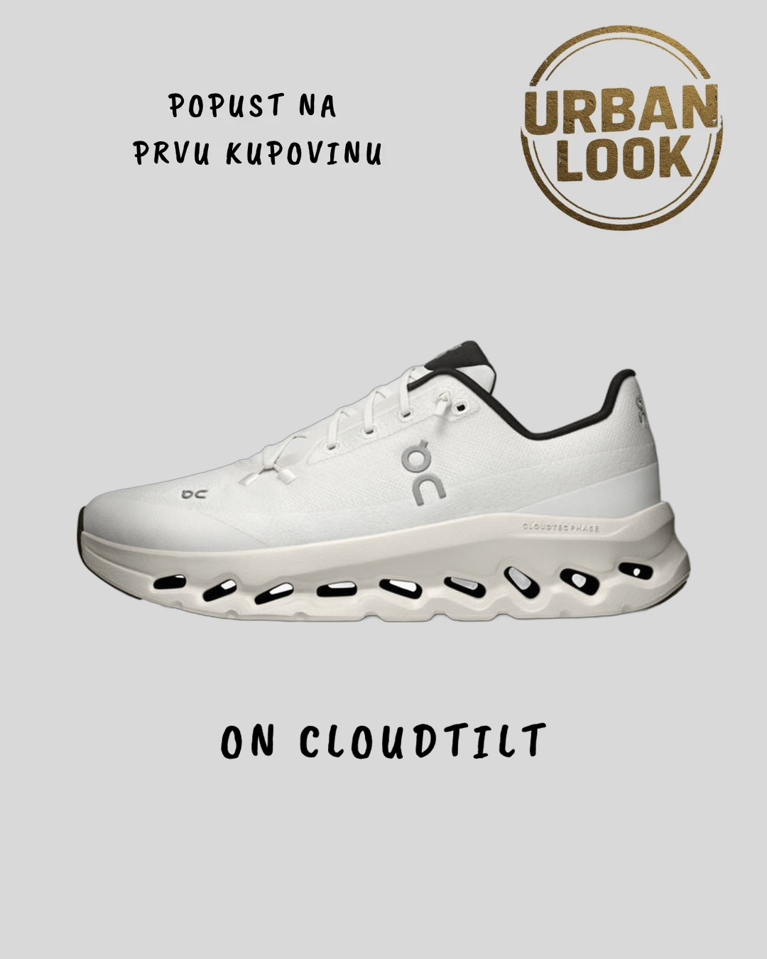On Cloudtilt White Black Edge — UrbanLook naslovna