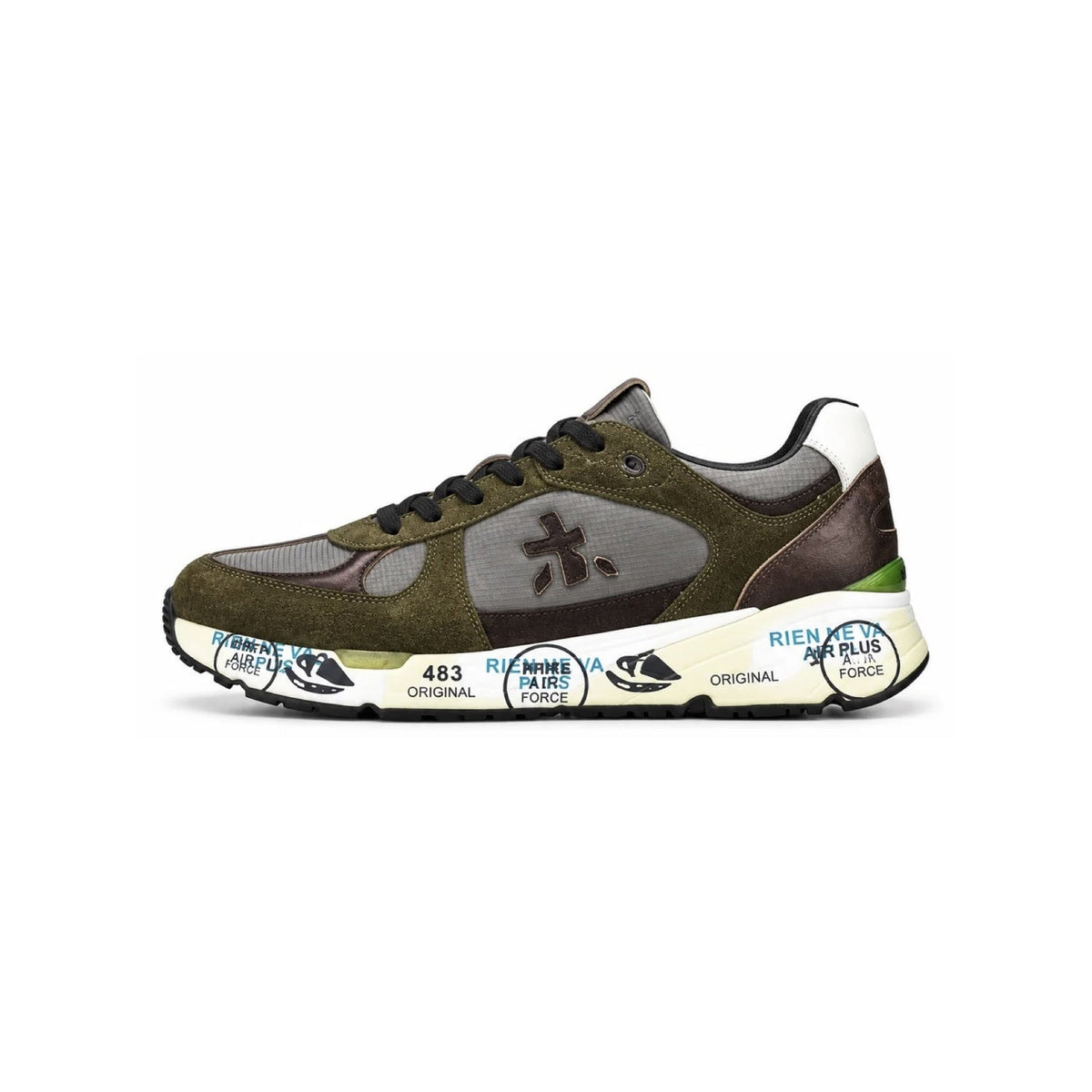 Premiata Mick 7717 Olive Green / Dark Brown — bočni prikaz