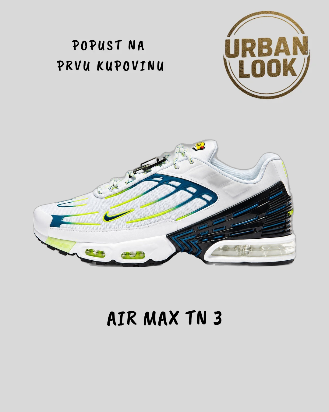 Nike Air Max Plus 3 (White Navy Volt) — naslovna