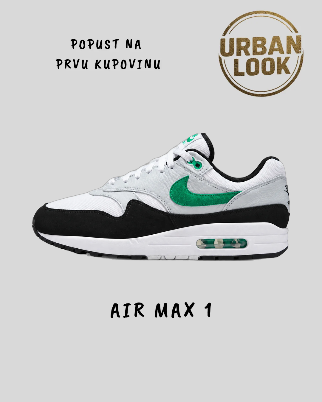 Nike Air Max 1 "White / Stadium Green" — naslovna