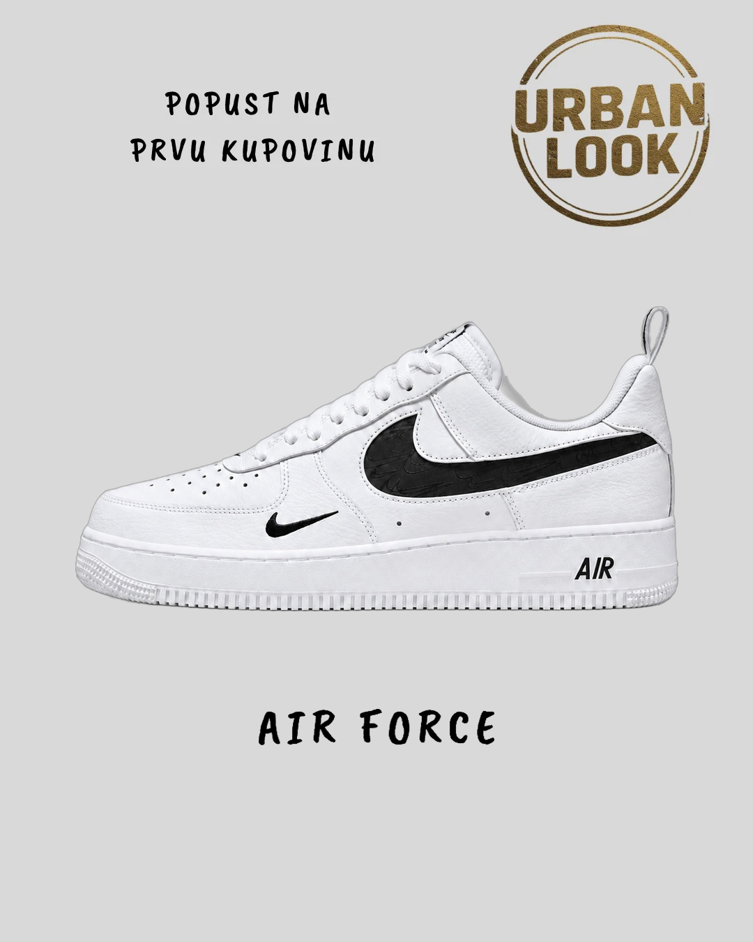 Nike Air Force 1 White Black — naslovna