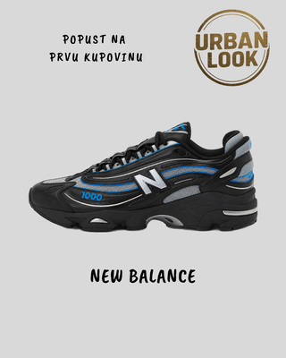 New Balance 1000 Black Analogous Blue, crna patika sa plavim akcentima, UrbanLook