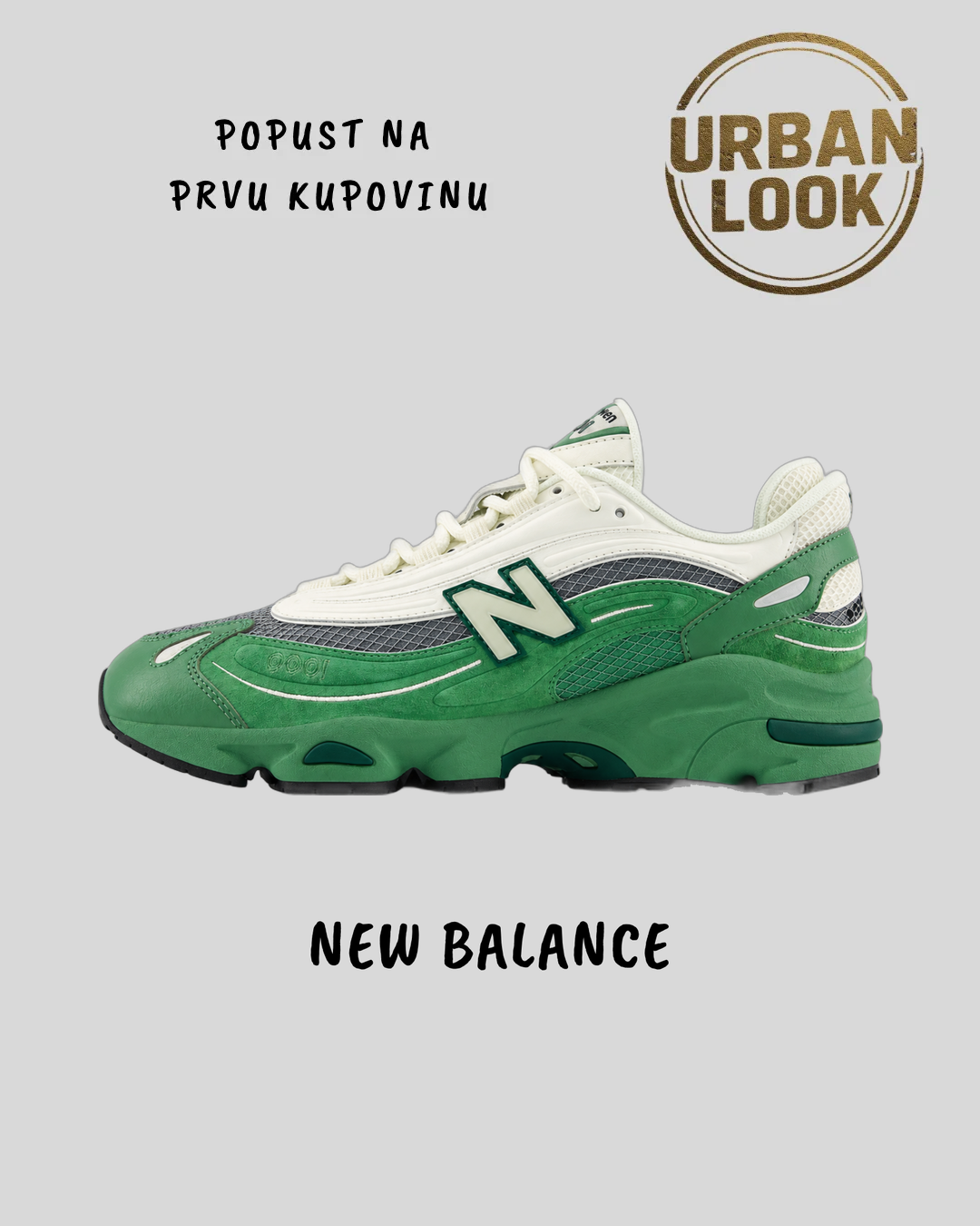 New Balance 1000 Mallard Green Sea Salt, tamnozelena i krem patika, UrbanLook